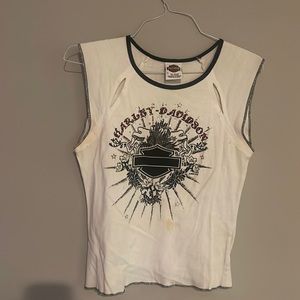 White Harley Davidson tank top